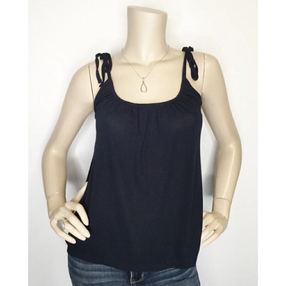 Madewell S Navy Blue Tie Spaghetti Strap Swing Tank Top Sleeveless Shirt
